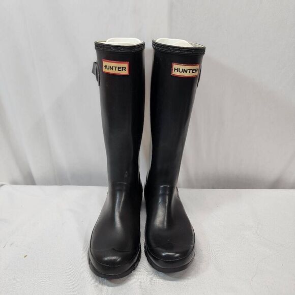 Hunter Black Tall Rubber Rain Boots Size Unisex 5M/6F - Picture 5 of 11